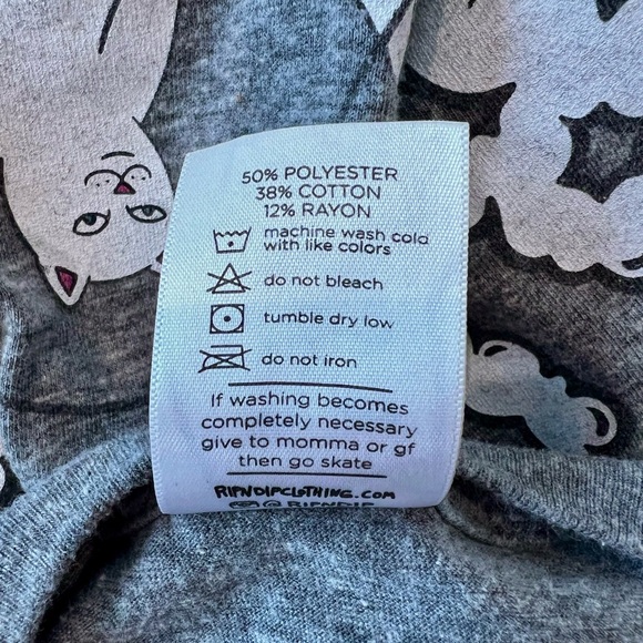 Ripndip Jump Rope World Men’s Small Heather Gray Tee Earth 3 White Cats - Picture 13 of 13